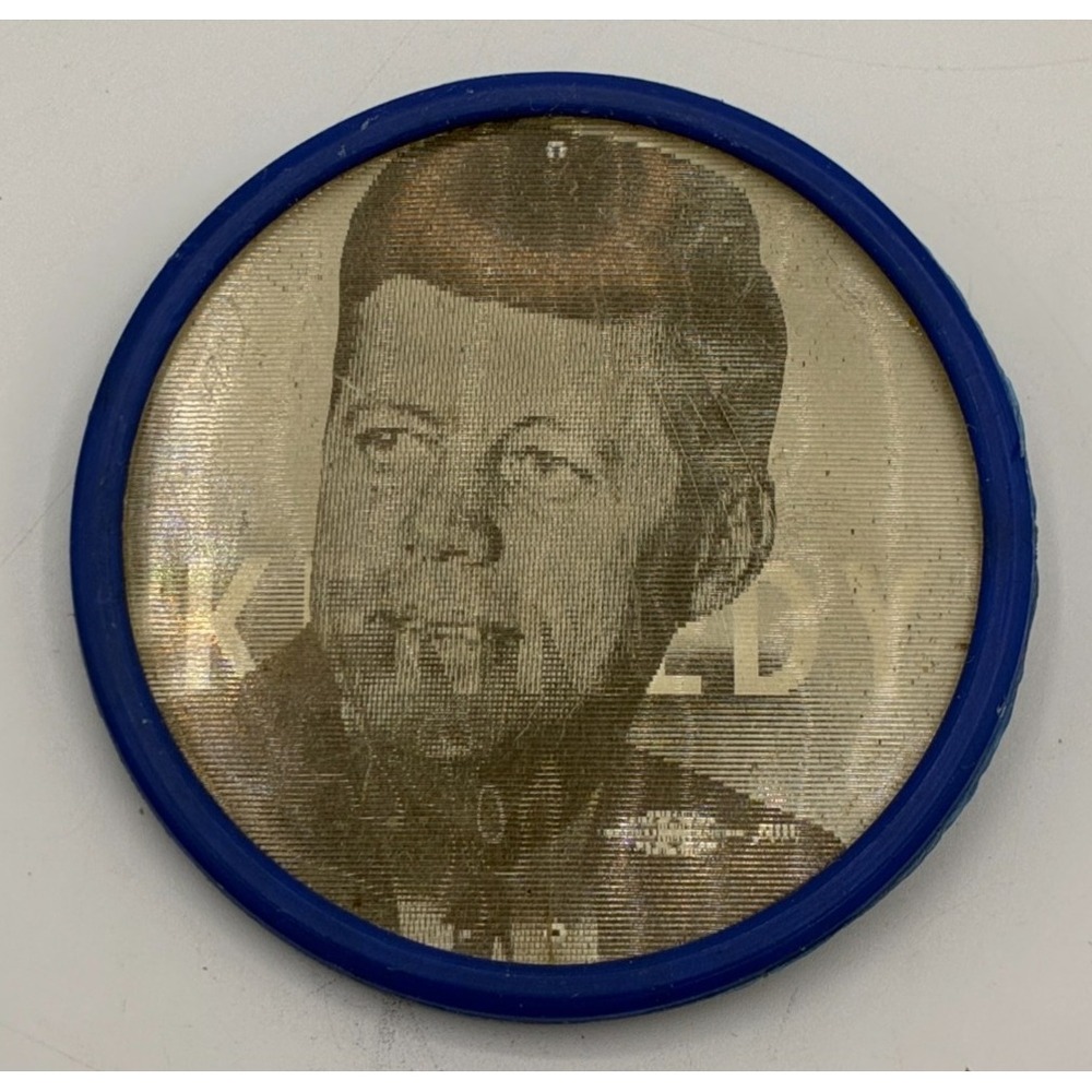 Vintage 1960 JFK Kennedy Flasher Lenticular Campaign Pinback Button